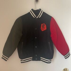 Stella McCartney Boys Have a Nice Day Wool Bomber Jacket. Size 8